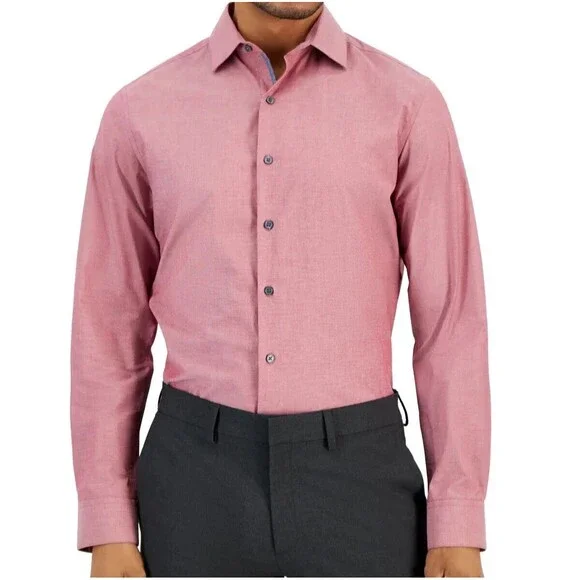 Bar III | Shirts | Bar Iii Mens Slim Fit Stretch Chambray Long Sleeve Dress  Shirt Res S 4145 | Poshmark